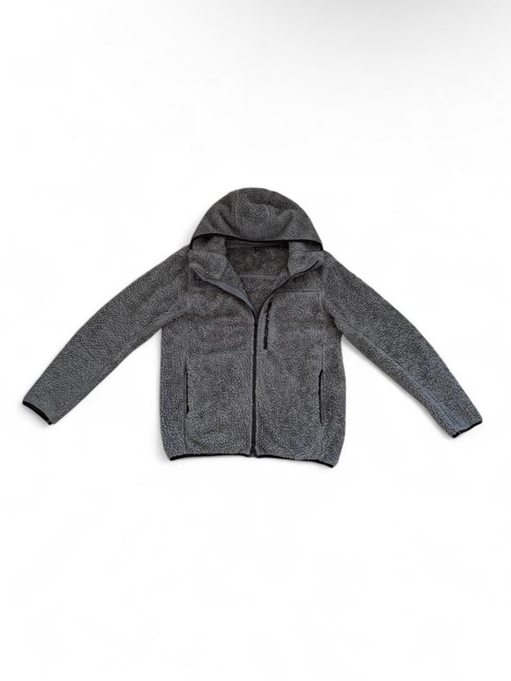 Uniqlo Charcoal Teddy Fleece Hooded Jacket